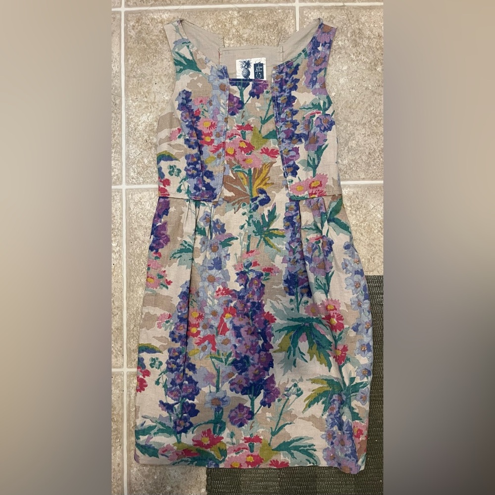 Anthropologie Edme & Esyllte Floral Linen Dress